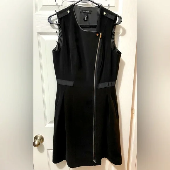 chinese dress ladies White House Black Market Black and White Geometric Sheath Dress